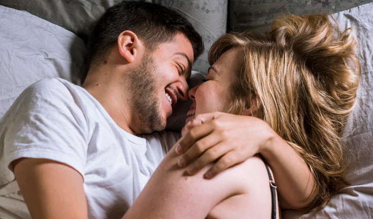 couple sleep on the bed