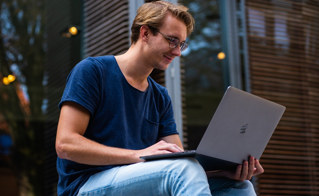 man using a laptop